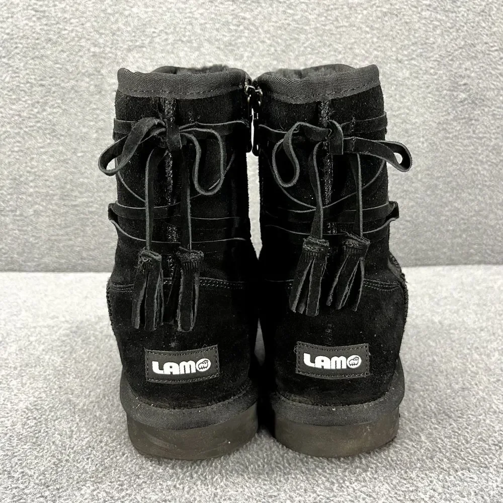 Lamo‎ Boots Womens 8 Black Water Stain Resistant Suede Kitt Zipped winter